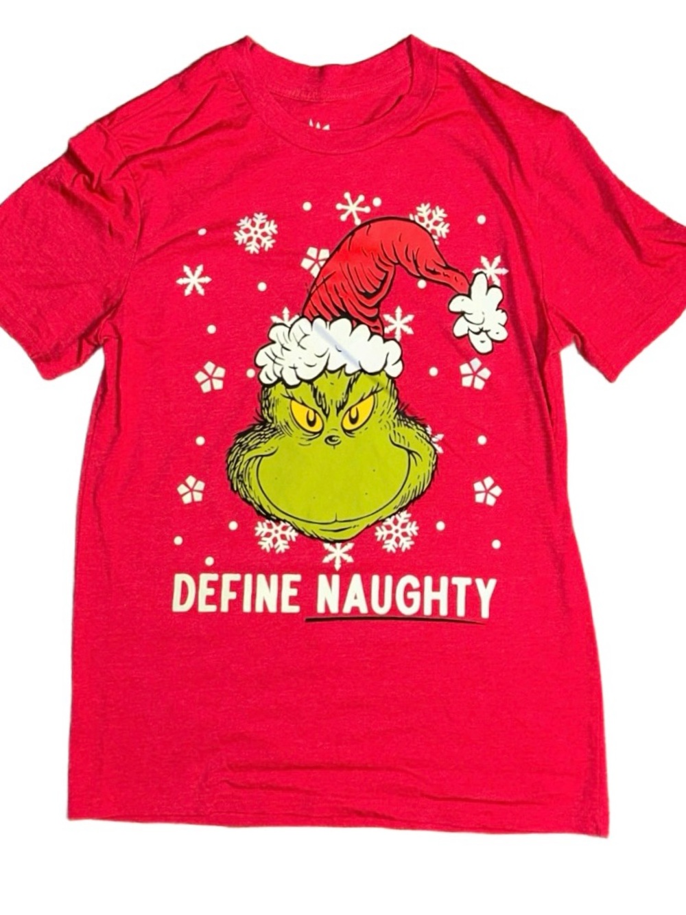 The Grinch ~ Dr. Seuss ~ Says~Define Naughty ~ Medium ~ Red/Green/White ~ Shirt